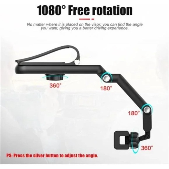 New Car Cellphone Mount Clip, 360°Rotatable Phone Holder for Car Sun Visor, - Picture 4 of 7